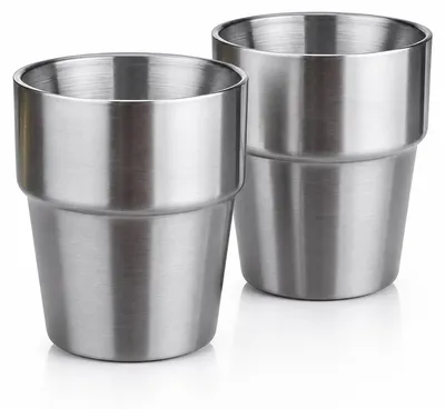 Immagine prodotto di Set di 2 tazze da caffè termiche, a doppia parete, in acciaio inossidabile, capacità 300 ml
