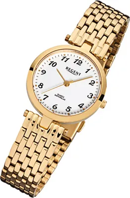 Produktbild von Regent Armbanduhr gold F-905 Damen Analog-Quarzuhr URF905