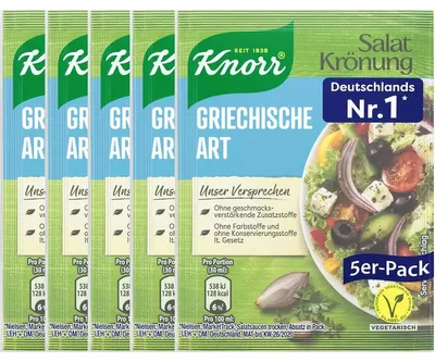 Immagine prodotto di Knorr Salatkrönung Condimento trasparente alla greca 5x 9g confezione da 5 pz