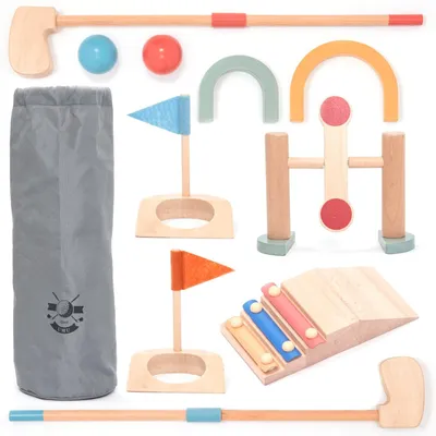 Image de Kit de mini-golf pour enfants de la marque Holz, comprenant 6 obstacles