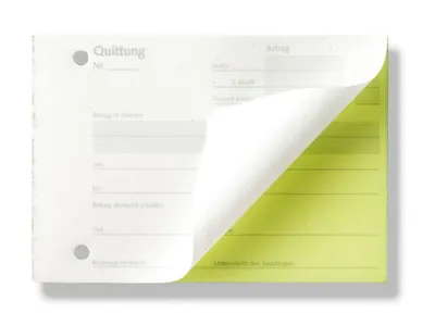 Produktbild von Quittungsblock Quittungen 2X40 Blatt A6 durchschreibend