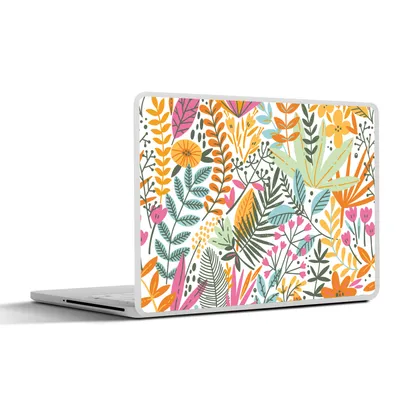 Produktbild von MuchoWow® Laptop Aufkleber Sticker Cover Sommer - Blätter - Pflanzen - Weiß 32.5x23.5 cm - Sticker für Laptop - Selbstklebend