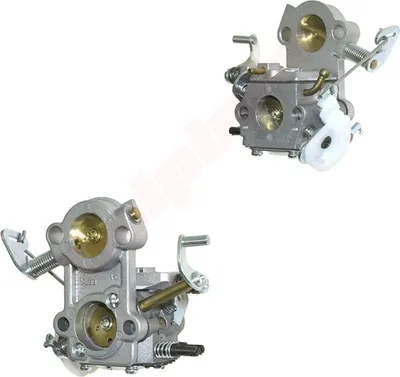Two carburetors are shown against a white background.