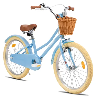 Produktbild von KEANO Prinzessin Kinderfahrrad für Mädchen in 12,16,20 Zoll, mit Weidenkorb, Doppelbremse sowie Kettenschutz