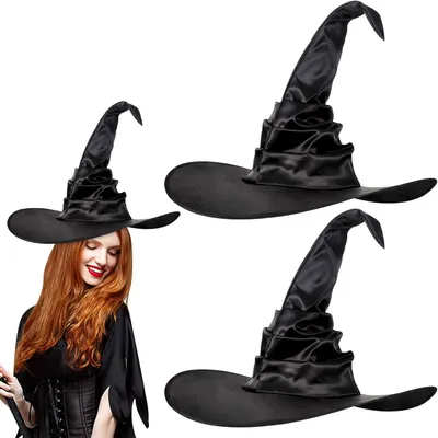 Productafbeelding van Heksenhoed, 2 stuks, 45 cm, inklapbaar, voor Halloween