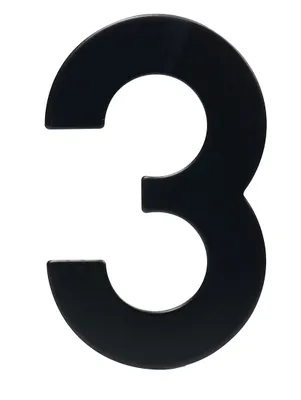 Immagine prodotto di numero civico n. 3 95 mm in acciaio inox NERO