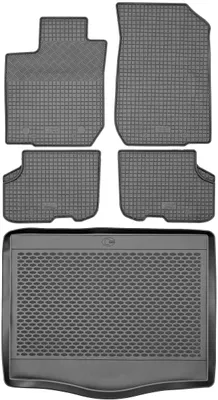 Productafbeelding van Dacia Sandero II, hatchback (2013–2018) – SET: rubberen vloermatten + mat voor de bagageruimte