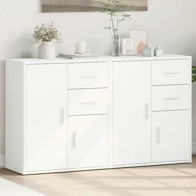 Produktbild von "Rabatt" Mehrzweckschrank/Vitrine/Sideboards 2 Stk. - Modernes Design - Weiß 60x31x70 cm Holzwerkstoff - Kommoden CC10732