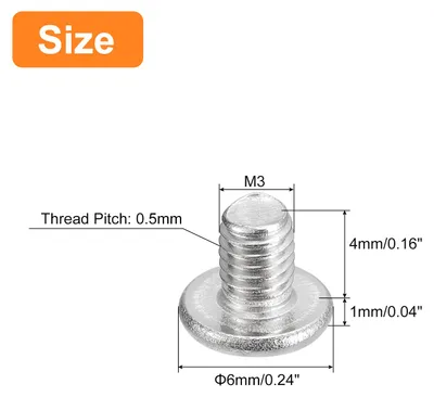 Produktbild von M3-0.5 x 4mm Phillips Flachkopfschrauben 50 Stš¹ck Flache Rundkopfschrauben 304 Edelstahl Kreuzschlitz Antrieb Maschinenschrauben Hardware Verschluss fš¹r M?bel Verbindung