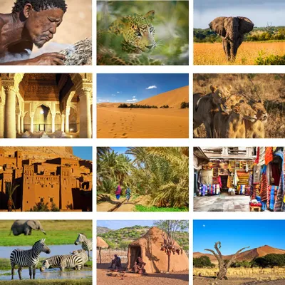 Produktbild von Afrikazauber Set 12 Poster DIN A4 Afrika Landschaft und Tiere - Seelenzauber