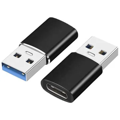 Produktbild von NEUNX USB C auf USB Adapter 3.0 USB A Stecker auf USB C Buchse Ladeadapter Konverter für PC Computer Laptop Notebook Macbook Mac Aluminium Schwarz