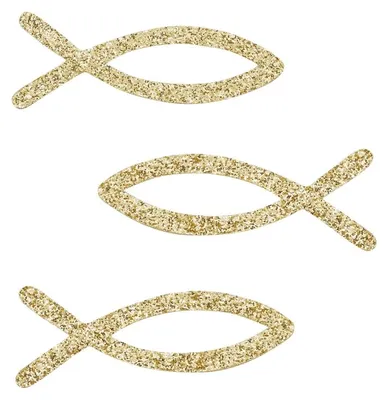 Produktbild von 10 Streudeko Fisch Glitter gold