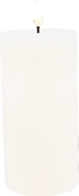 Produktbild von LED Stumpenkerze Weiß Ø7,5x15 cm – Echtwachseffekt, Timer, Batteriebetrieb