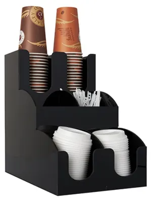 Produktbild von Spender für Trinkbecher und Deckel "To Go" 31 cm x 30,5 cm x 21 cm schwarz