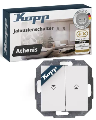 Produktbild von Kopp ATHENIS Jalousieschalter Rein-Weiß Rolladenschalter Unterputz 10AX 250V