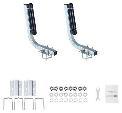 Obrázek produktu pro Vodicí lišta pro přívěs lodí SucceBuy 47 cm / 52 cm (výška instalace) s válečkovým vedením, nastavitelná v rozmezí 0–8 cm, vyrobena z odolné oceli, vhodná pro lodě s trupem ve tvaru V i pro malé a středně velké modely