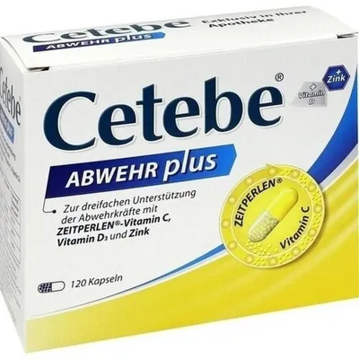 Produktbild von CETEBE ABWEHR plus Vitamin C+Vitamin D3+Zink Kaps. 120St PZN 02415254