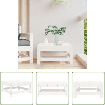 Produktbild von The Living Store Gartenhocker Weiß Massivholz Kiefer