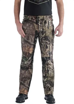 A person wearing camouflage pants.