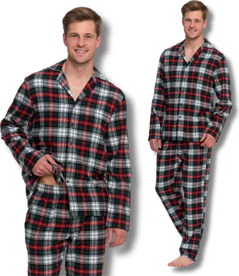 Produktbild von Herren Flanell Schlafanzug Zweiteilig Langarm Und Karierte Hose Moraj Xxl
