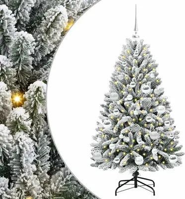 Obrázok produktu pre vidaXL Umelý vianočný stromček zeleno-biely 120 cm PVC a kov