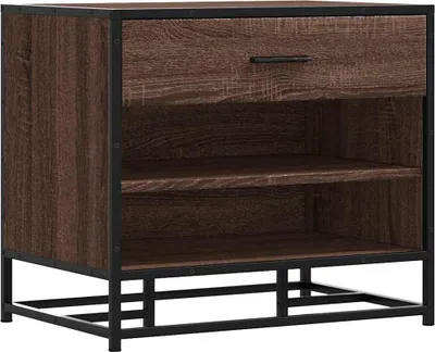Obrázok produktu pre Lavica na topánky hnedý dub 60x40x53,5 cm kompozitné drevo+kov