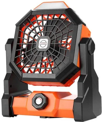 Image de Ventilateur USB portable avec lampe LED et sangle, batterie rechargeable de 10 400 mAh, vitesses réglables, ventilateur silencieux et puissant pour la chambre à coucher et le bureau