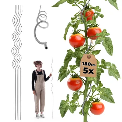 Produktbild von KADAX Spiral-Pflanzenstab aus Aluminium, 180 cm, 5 Stück