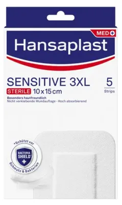 Produktbild von Hansaplast Sensitive 3XL, 10 x 15 cm, Rechteckig, Weiß, 5 Stück(e)