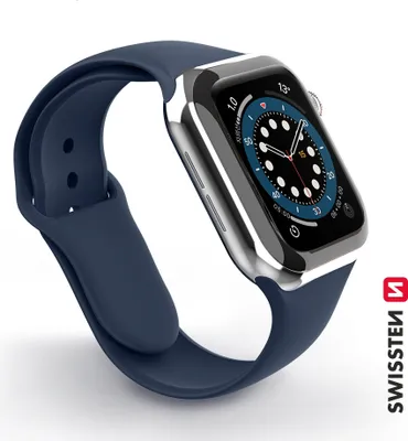 Image de Swissten - Bracelet en silicone pour Apple Watch 42-49mm (marine)