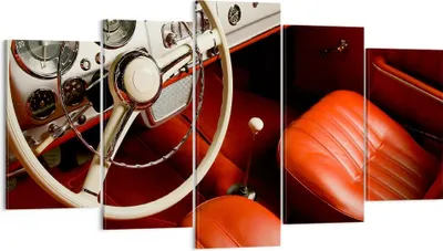 Produktbild von Bild auf Leinwand - Leinwandbild - Auto Innenraum Klassisch - 160x85cm - Wand Bild - Wanddeko - Leinwanddruck - Bilder - Kunstdruck - Wanddekoration - Leinwand bilder - Wandkunst - EA160x85-0149