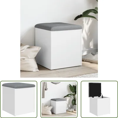 Image de The Living Store Banc avec espace de rangement Blanc 42x42x45 cm Bois composite