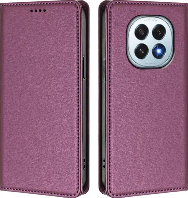 Image de Étui en cuir pour Oppo F29, étui à rabat magnétique en cuirPolyuréthaneavec support, violet