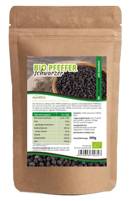 Produktbild von Mynatura  Schwarzer Pfeffer ganze Körner - 300g