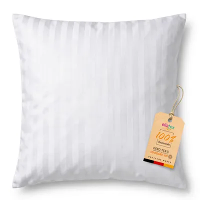Produktbild von EllaTex Kissenbezug 80x80 cm 100% Baumwolle Damast Streifen Hotelverschluss
