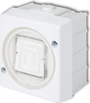 Obrázok produktu pre Hermetický jednopólový spínač Senior s povrchovou montážou IP44 KARLIK White