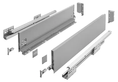 Produktbild von GTV AXIS PRO Schubladensystem, 18 mm Materialstärke, Höhe = 120 mm, Länge = 300 mm, mit Soft-Close-Mechanismus, Vollauszug, Farbe: Grau | Högert Technik