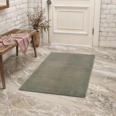 Immagine prodotto di Teppium Tappeto Lavabile a Pelo Corto Antiscivolo e Morbido Design Moderno Unito per Soggiorno e Camera da Letto, Dimensioni: 60x100 cm