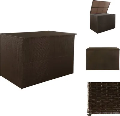 Zdjęcie produktu dla vidaXL Skrzynia ogrodowa brązowa 150x100x100 cm Poly Rattan - Skrzynie ogrodowe