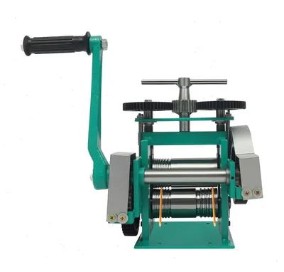 Immagine prodotto di Macchina per la lavorazione di metalli per gioielleria - Macchina manuale 3-in-1 per la creazione di gioielli - Adatta per lamiere, profilati quadrati e tondi - Lunghezza delle valvole: 12 cm - Spessore regolabile da 0,03 a 6,5 mm - Colore: verde