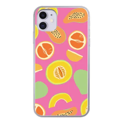 Produktbild von MuchoWow® Handyhülle Schutzhülle Hülle für iPhone 11 Obst - Muster - Rosa Silikon Softcase Handy Hülle - Handytasche