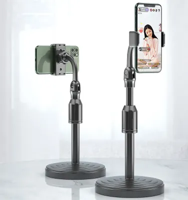 Produktbild von Retractable Phone Holder Live Streaming Desktop Mobile Stand Schwarz