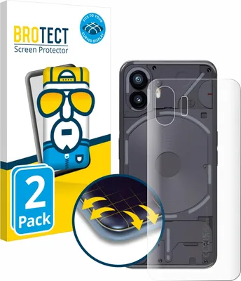 Produktbild von 2x BROTECT Fullscreen Schutzfolie für Nothing Phone (2) (Rückseite) Displayschutz Folie Fullcover Klar Transparent
