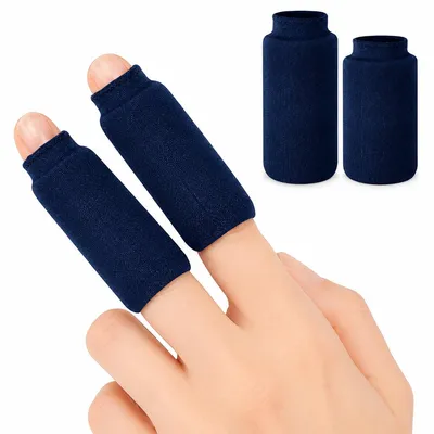 Produktbild von Finger Kühlpad Gel 2er Set, wiederverwendbares Kälte & Wärme Pad für Daumen und Finger, flexible Fingerbandage mit Gel, 2 Größen für Gelenke