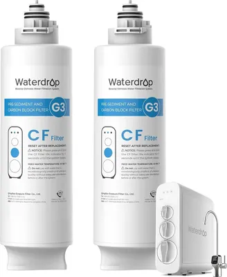 Zdjęcie produktu dla Filtr Waterdrop WD-G3-N1CF, 6-miesięczny okres użytkowania, zamiennik do systemu odwróconej osmozy WD-G3-W, opakowanie 2 szt