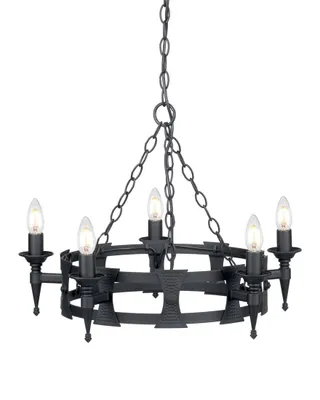 Immagine prodotto di Lampadario Saxon nero 5xE14x60W in metallo, dimensioni: 182x60x60 cm, IP20, Elstead