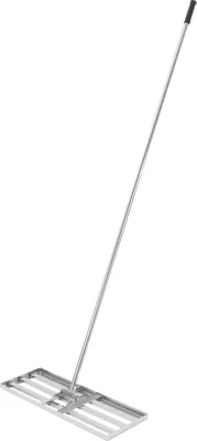 Image de Râteau à gazon - Râteau de nivellement en forme de T 75 x 25 cm - Manche réglable de 50 à 180 cm - Acier inoxydable - Argent