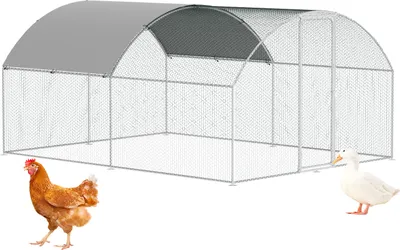 Obrázek produktu pro Clanmacy 3x4x2m kurník s kopulovitou střechou výběh pro zvířata volný výběh pro zvířata s PE stínící střechou, pozinkovaný ocelový rám, vnější plot Používá se pro kuřata, drůbežárny, malá zvířata