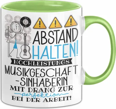 Produktbild von Musikgeschäftsinhaberin Tasse Geschenk Lustig Abstand Halten Hochleistungs-Musikgeschäftsinhaberin Mit Drang Zur Perfektion Bei Der Arbeit (Grün)