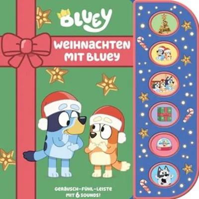 Zdjęcie produktu dla Bluey - Weihnachten mit Bluey - Soundbuch mit Fühlleiste und 6 Geräuschen für Kinder ab 3 Jahren